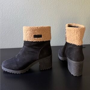 Olivia Miller Women's Black and Tan Ankle Boots 9